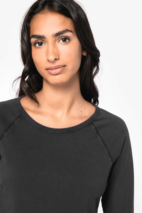 Raglan-T-Shirt mit langen Ärmeln für Damen