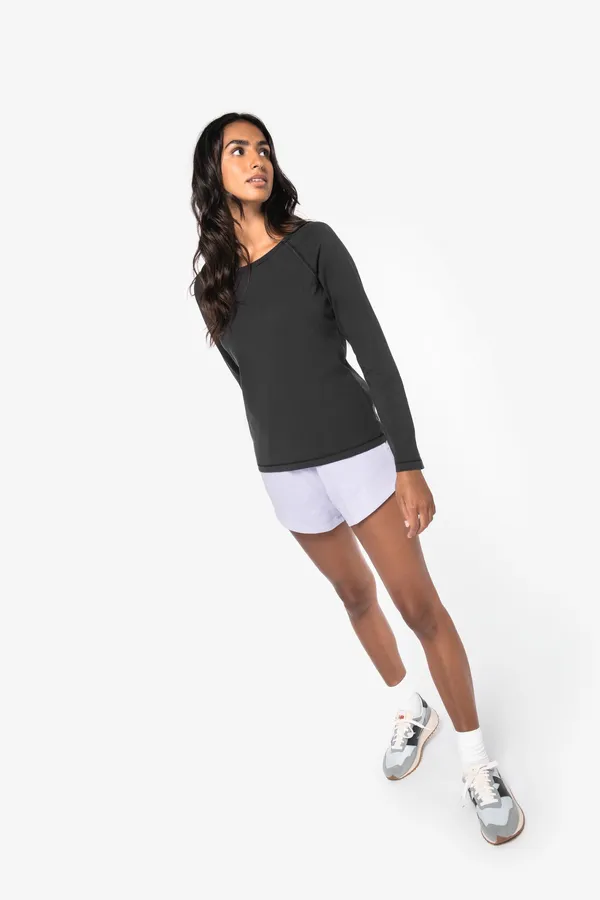 Raglan-T-Shirt mit langen Ärmeln für Damen