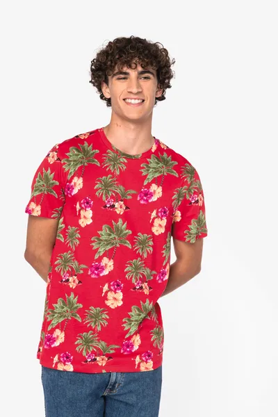 Herren-T-Shirt Tropen-Druck
