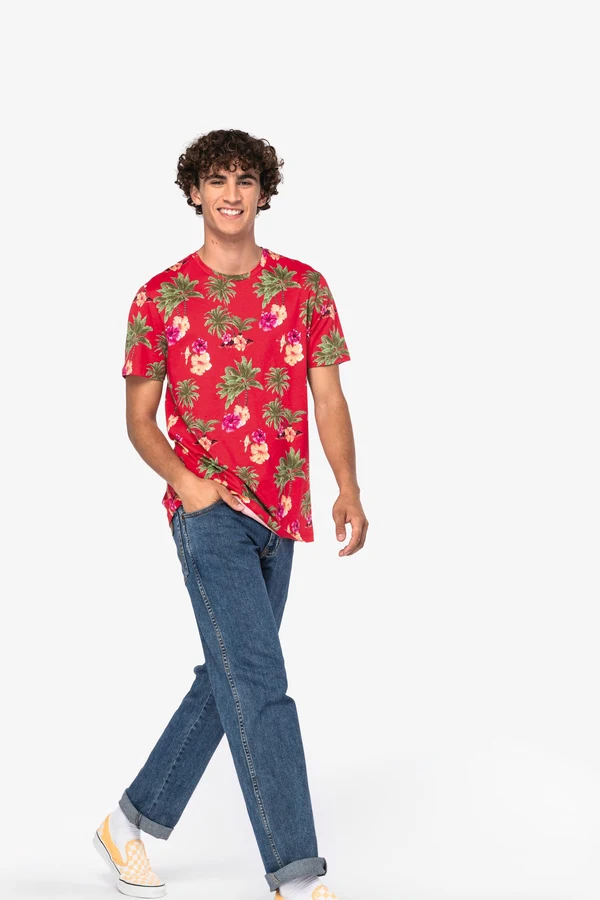 Umweltfreundliches Herren T-Shirt Tropen-Druck