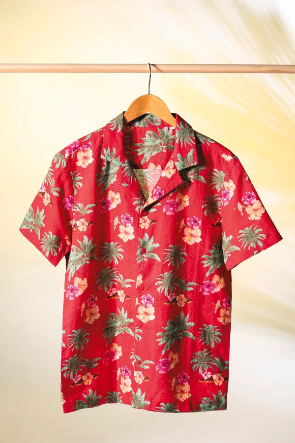 Herrenhemd mit Hawaii Motiven