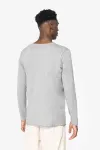 Eco-friendly men's raw edge collar round neck jumper