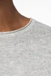 Eco-friendly men's raw edge collar round neck jumper