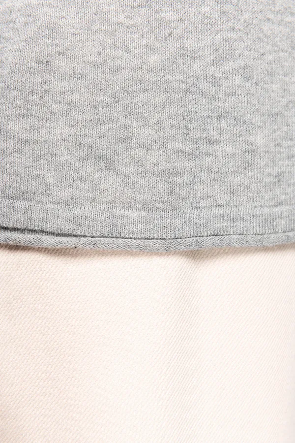 Eco-friendly men's raw edge collar round neck jumper
