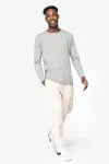 Eco-friendly men's raw edge collar round neck jumper