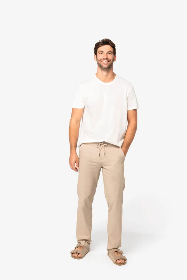 Eco-friendly men's linen and organic cotton trousers