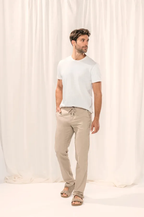 Eco-friendly men's linen and organic cotton trousers