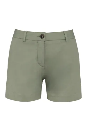 Umweltfreundliche Chino-Bermuda-Shorts für Damen Almond Green