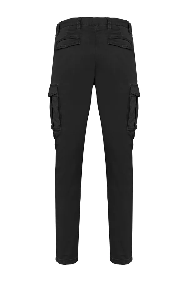 Umweltfreundliche ausgewaschene Cargohose für Herren Washed black