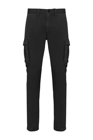 Umweltfreundliche ausgewaschene Cargohose für Herren Washed black