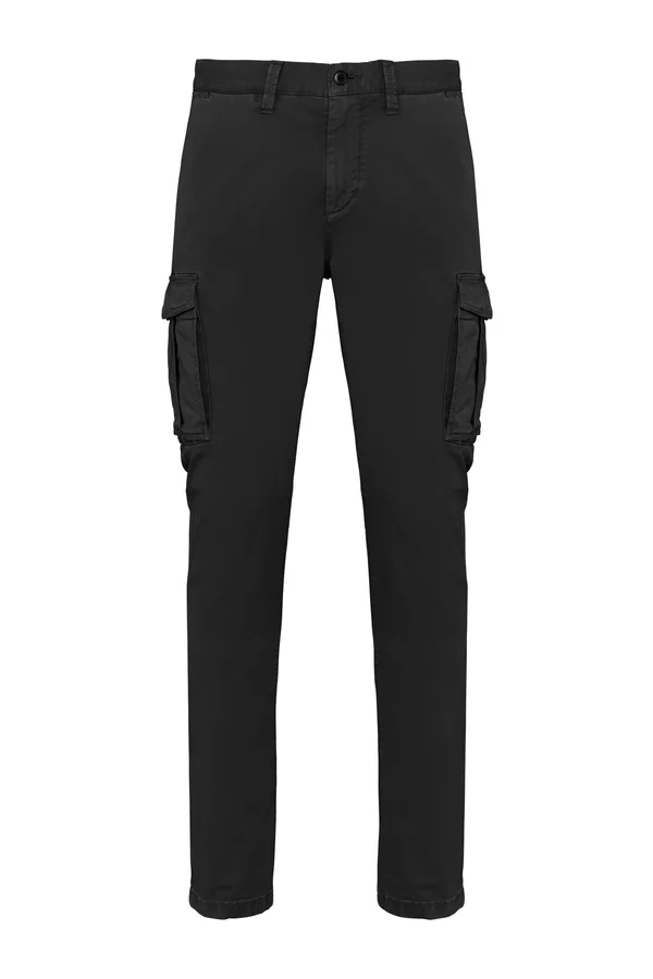 Umweltfreundliche ausgewaschene Cargohose für Herren Washed black