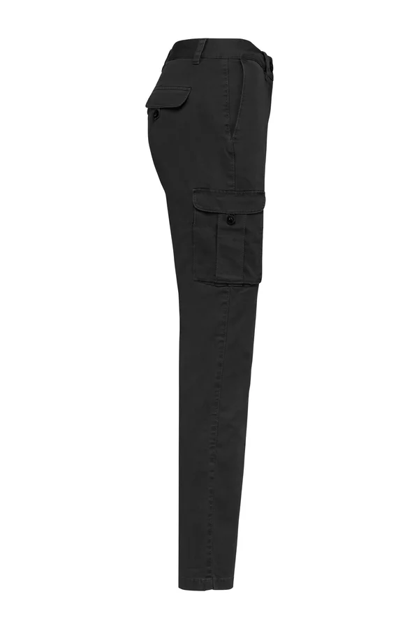 Umweltfreundliche ausgewaschene Cargohose für Damen Washed black