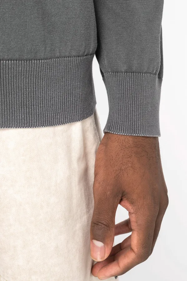 Eco-friendly men’s washed effect crew neck jumper