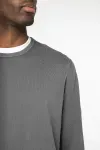 Eco-friendly men’s washed effect crew neck jumper