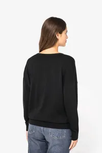 Eco-friendly Ladies' Lyocell V Neck Jumper