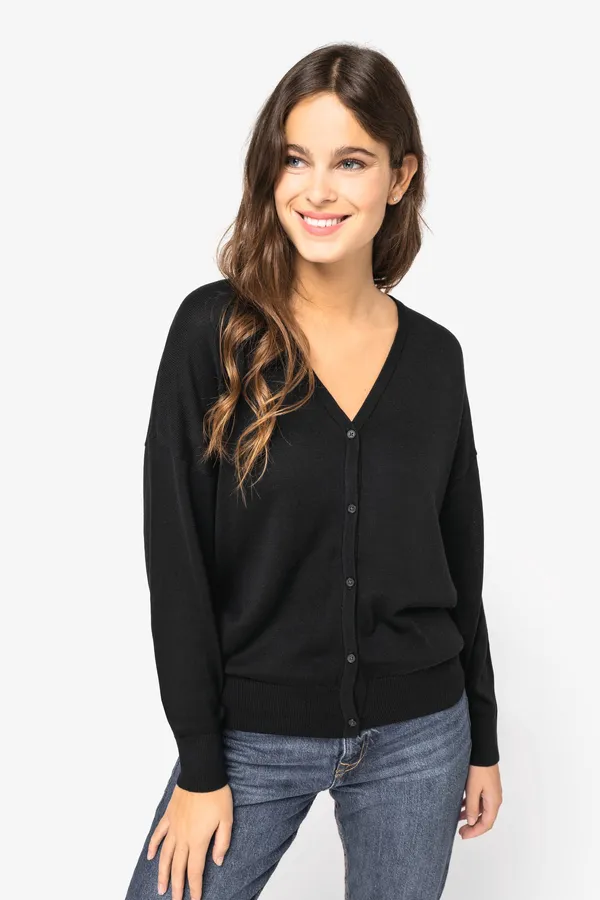 Eco-friendly Ladies' Lyocell V Neck Jumper