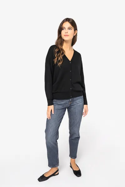 Eco-friendly Ladies' Lyocell V Neck Jumper