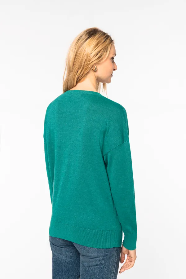 Damenpullover mit Lyocell TENCEL™ und V-Ausschnitt