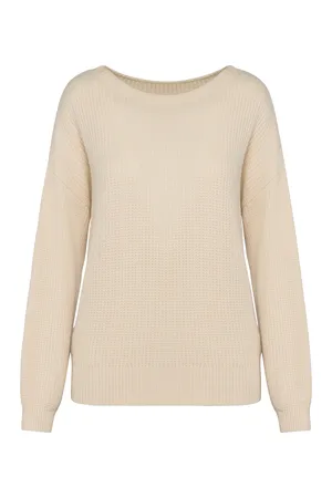 Umweltfreundlicher Damenpullover aus Merinowolle Ivory