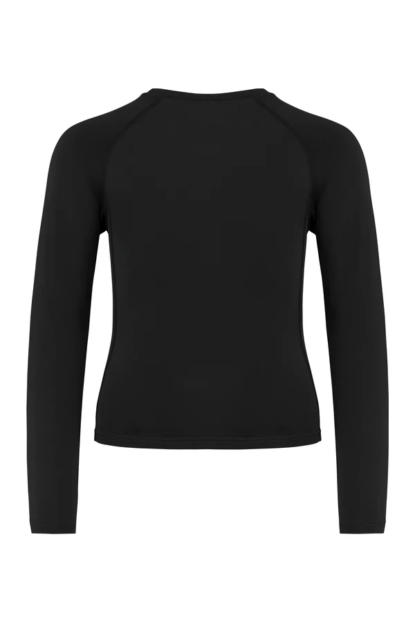 Kinder Langarm Doppelhaut T-Shirt. Schnelltrocknend Black