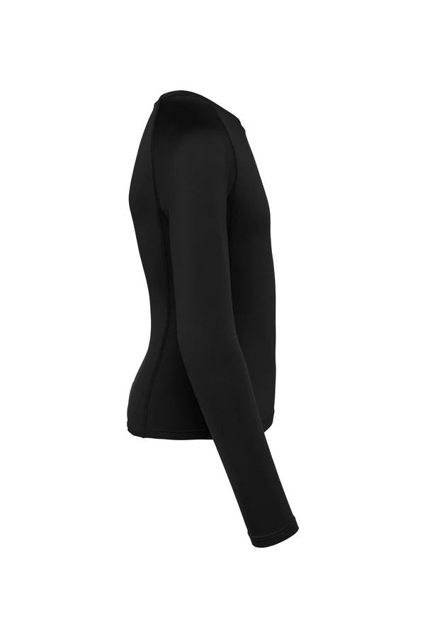 Kinder Langarm Doppelhaut T-Shirt. Schnelltrocknend Black