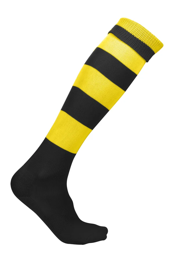 Gestreifte Sportstrümpfe Black / Sporty Yellow