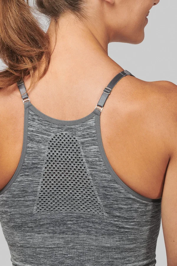 Verstellbarer, nahtloser Sport-BH Storm Grey Melange