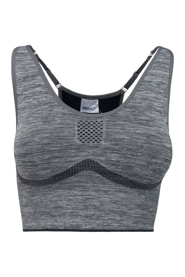 Verstellbarer, nahtloser Sport-BH Storm Grey Melange