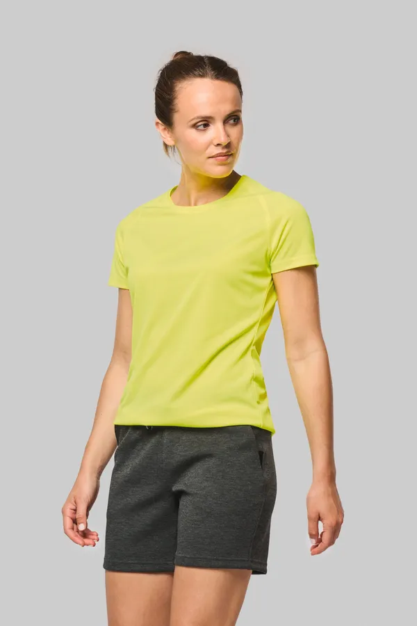 Damen-Sportshirt aus Recyclingmaterial mit Rundhalsausschnitt