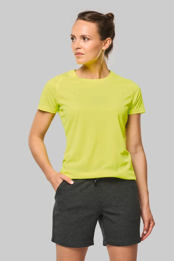 Damen-Sportshirt aus Recyclingmaterial mit Rundhalsausschnitt