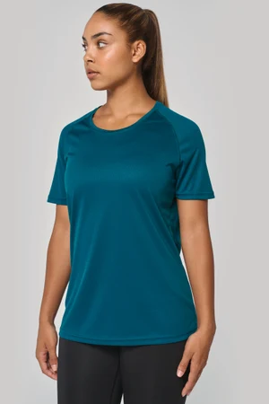 Damen-Sportshirt aus Recyclingmaterial mit Rundhalsausschnitt