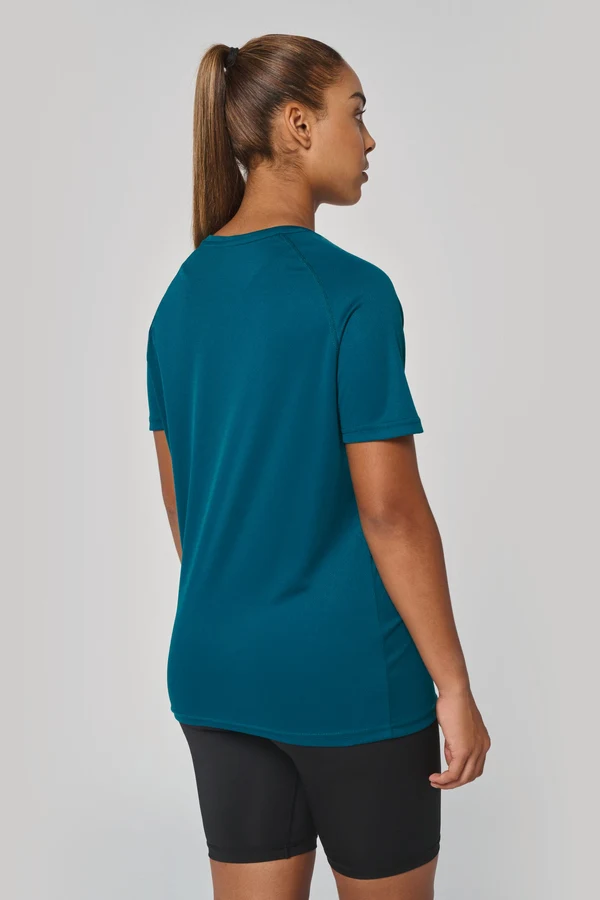Damen-Sportshirt aus Recyclingmaterial mit Rundhalsausschnitt