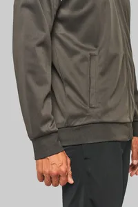 Unisex-Trainingsjacke mit Reißverschluss und Paspel