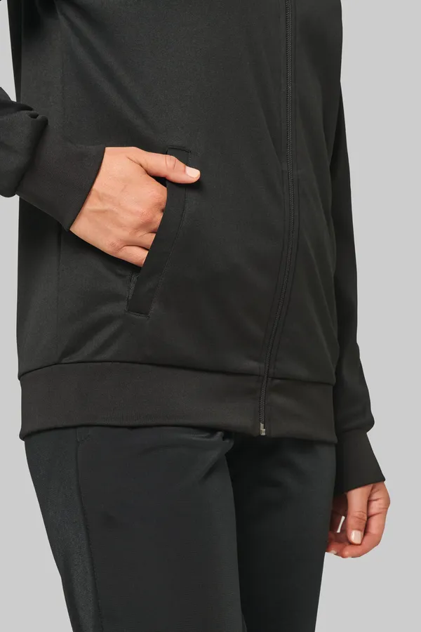 Unisex-Trainingsjacke mit Reißverschluss und Paspel