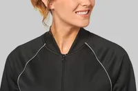 Unisex-Trainingsjacke mit Reißverschluss und Paspel