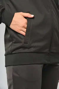 Unisex-Trainingsjacke mit Reißverschluss und Paspel