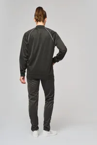Unisex-Trainingsjacke mit Reißverschluss und Paspel