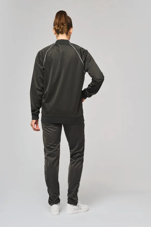 Unisex-Trainingsjacke mit Reißverschluss und Paspel