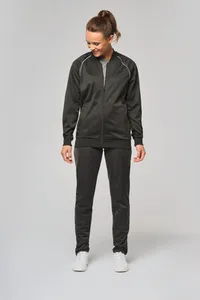 Unisex-Trainingsjacke mit Reißverschluss und Paspel