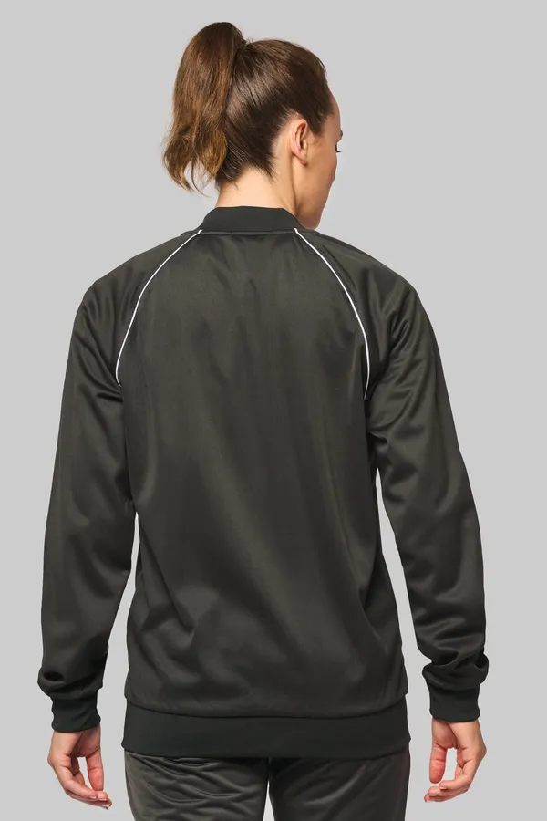 Unisex-Trainingsjacke mit Reißverschluss und Paspel