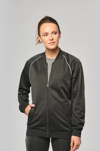 Unisex-Trainingsjacke mit Reißverschluss und Paspel