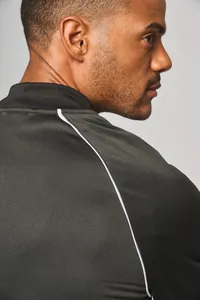 Unisex-Trainingsjacke mit Reißverschluss und Paspel