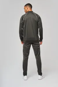 Unisex-Trainingsjacke mit Reißverschluss und Paspel