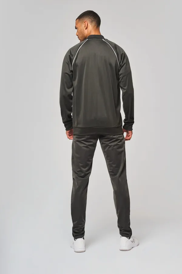 Unisex-Trainingsjacke mit Reißverschluss und Paspel