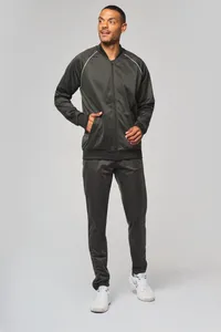 Unisex-Trainingsjacke mit Reißverschluss und Paspel