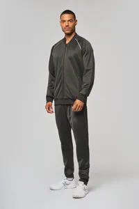 Unisex-Trainingsjacke mit Reißverschluss und Paspel