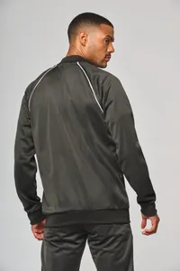 Unisex-Trainingsjacke mit Reißverschluss und Paspel