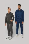 Unisex-Trainingsjacke mit Reißverschluss und Paspel