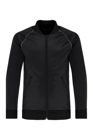 Trainingsjacke mit Reißverschluss und Paspel für Kinder Black