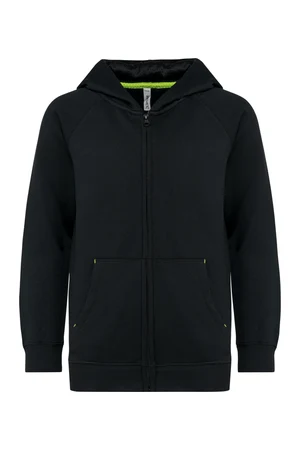 Kinderjacke mit Reißverschluss und Kapuze Black